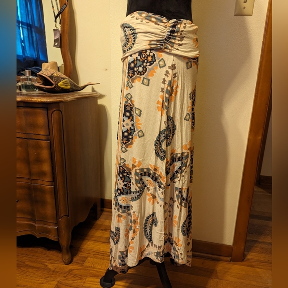 Anthropologie Meave boho Paisley stretch pixie skirt - Picture 3 of 7